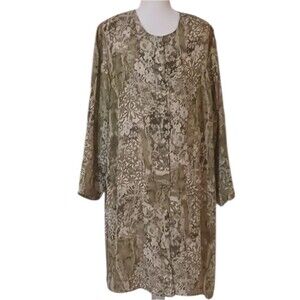 Vintage Giorgio Fiorline Women's Floral Granny Core Midi Dress Green Plus 20